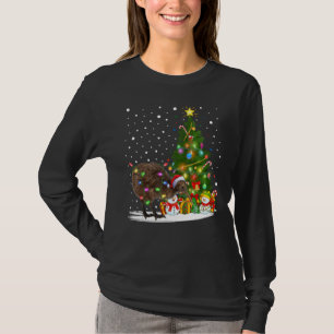 Kiwi Bird Xmas Tree Lighting Santa Kiwi Bird Chris T-Shirt
