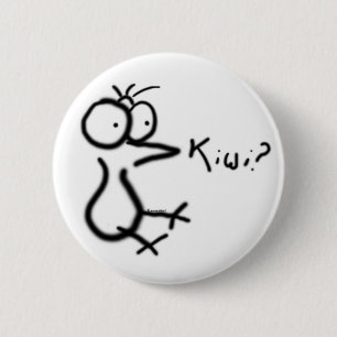 "Kiwi?" Button! 6 Cm Round Badge