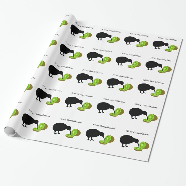 Kiwi Cannibalism Gift Wrap (Unrolled)