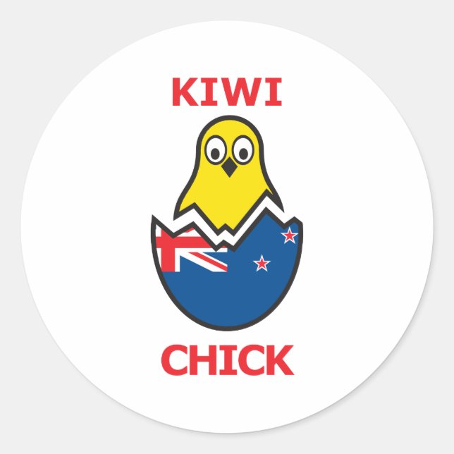 Kiwi Chick Classic Round Sticker (Front)