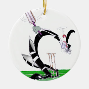 kiwi cricket eye on the ball, tony fernandes ceramic tree decoration