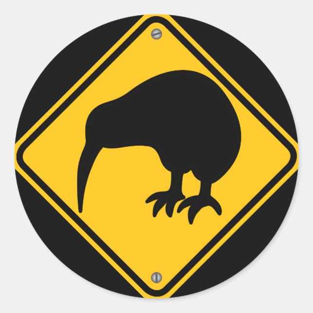 Kiwi Crossing Classic Round Sticker (Front)
