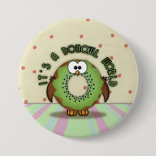 kiwi donowl 7.5 cm round badge