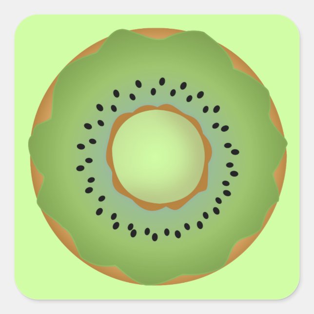 kiwi doughnut square sticker (Front)