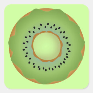 kiwi doughnut square sticker