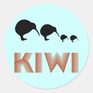 Kiwi Family Retro New Zealand Sticker