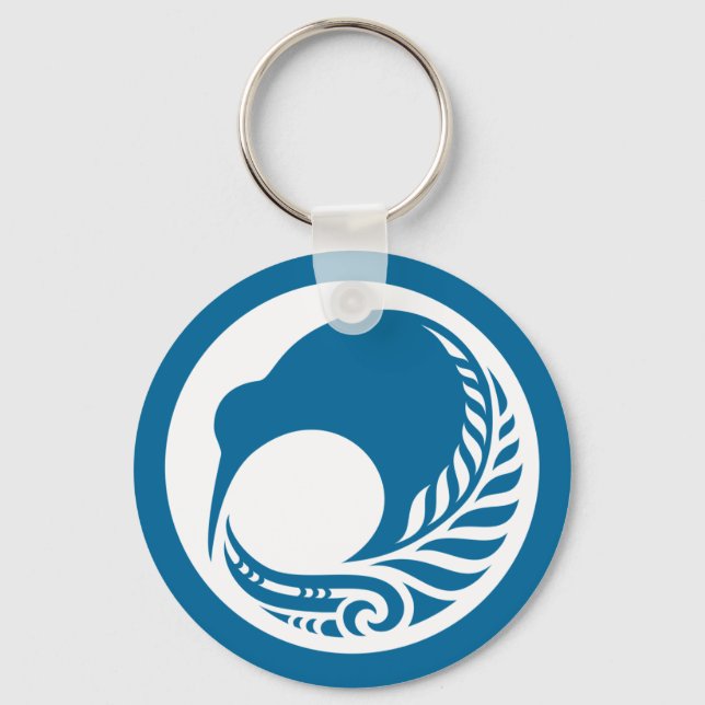 Kiwi Fern Disc Key Ring (Front)
