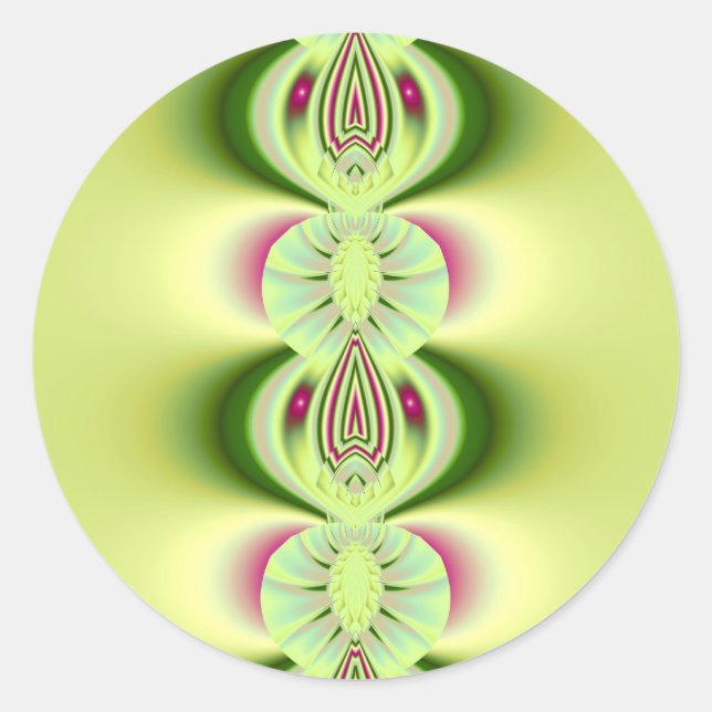 Kiwi Fine Fractal Art Classic Round Sticker (Front)