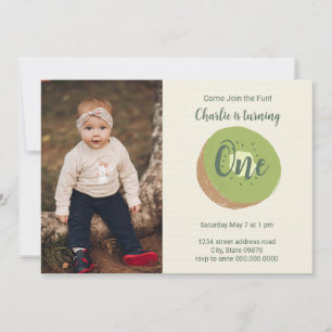Kiwi First Birthday Photo Invitation