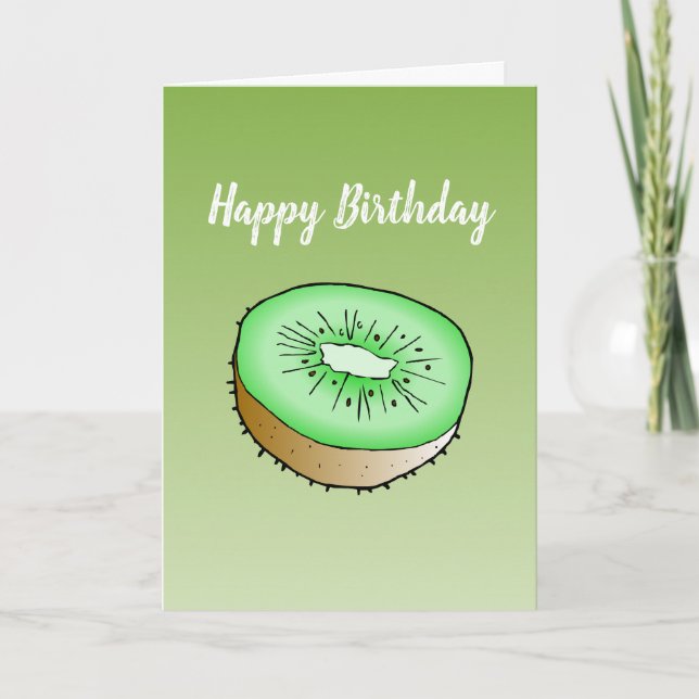 Kiwi Folded Greeting Birthday Card (Front)