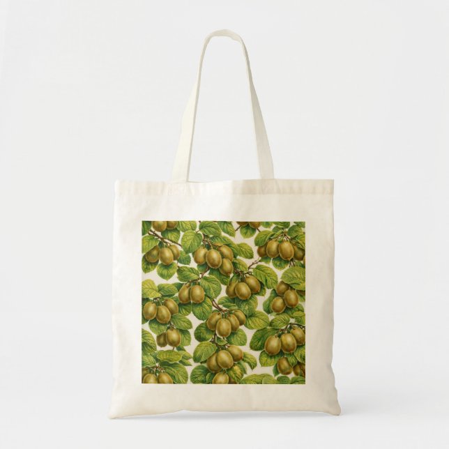 Kiwi Fruit Botanical Pattern Tote Bag (Front)