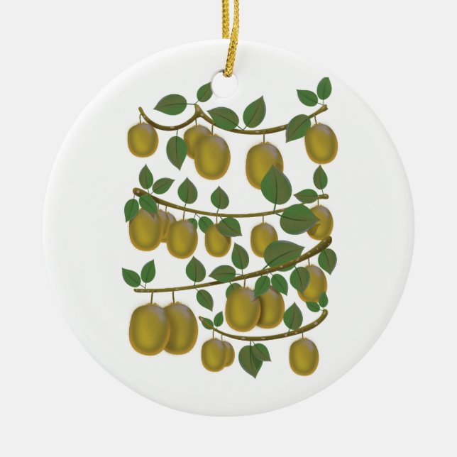 Kiwi Fruit Ceramic Tree Decoration (Front)