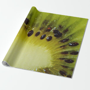 Kiwi fruit closeup photo wrapping paper