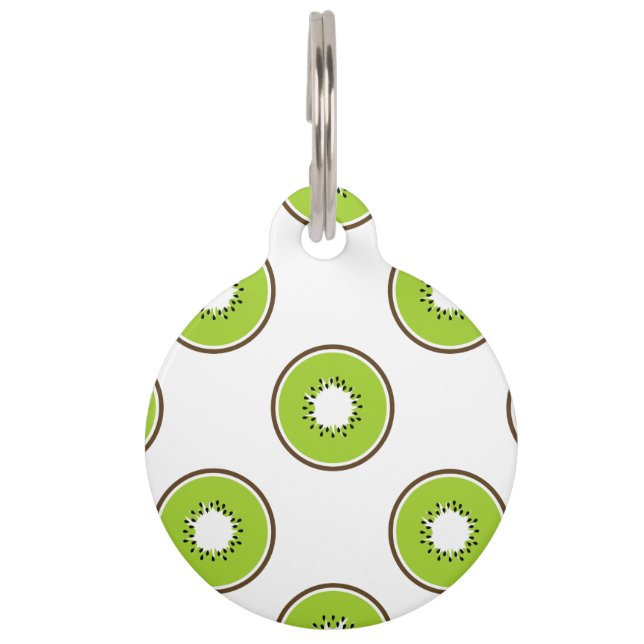 Kiwi fruit cross section slices pet tag (Front)
