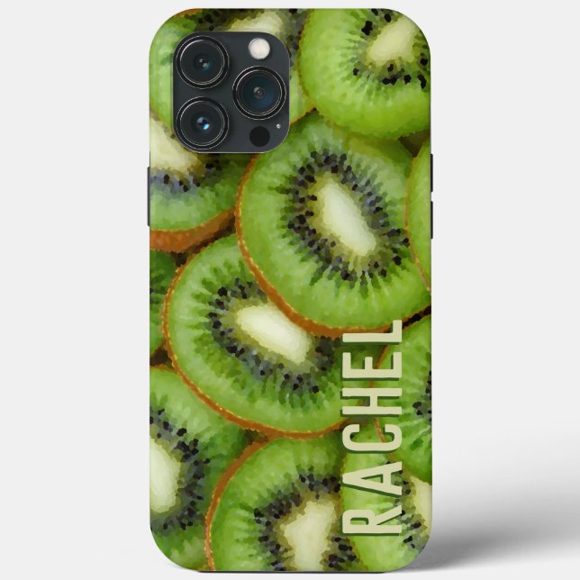Kiwi Fruit Green Custom Name Case-Mate iPhone Case (Back)