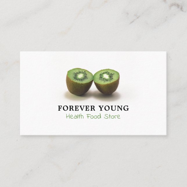 Kiwi Fruit, Health Food Store Business Card (Front)