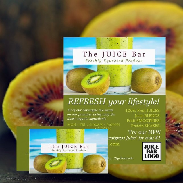 Kiwi Fruit, Juice Bar Advertising Flyer (Creator Uploaded)