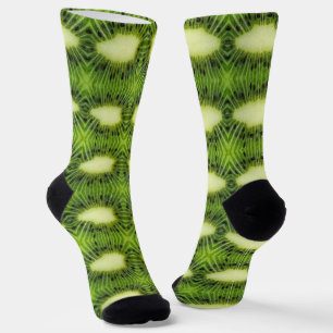 Kiwi fruit pattern socks