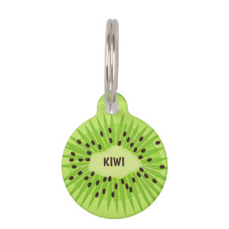 Kiwi Fruit Round Pet Tag