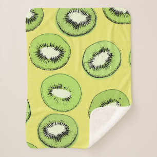 Kiwi fruit seamless pattern,background with kiwi s sherpa blanket