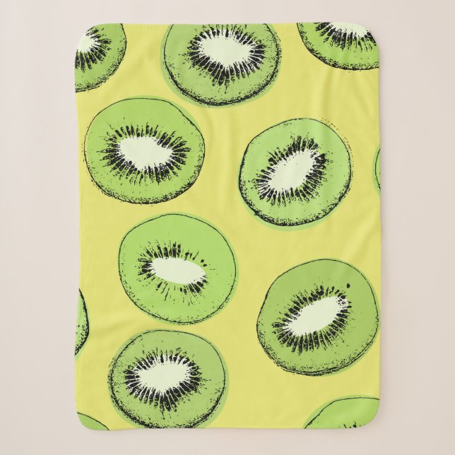Kiwi fruit seamless pattern,background with kiwi s sherpa blanket (Front)