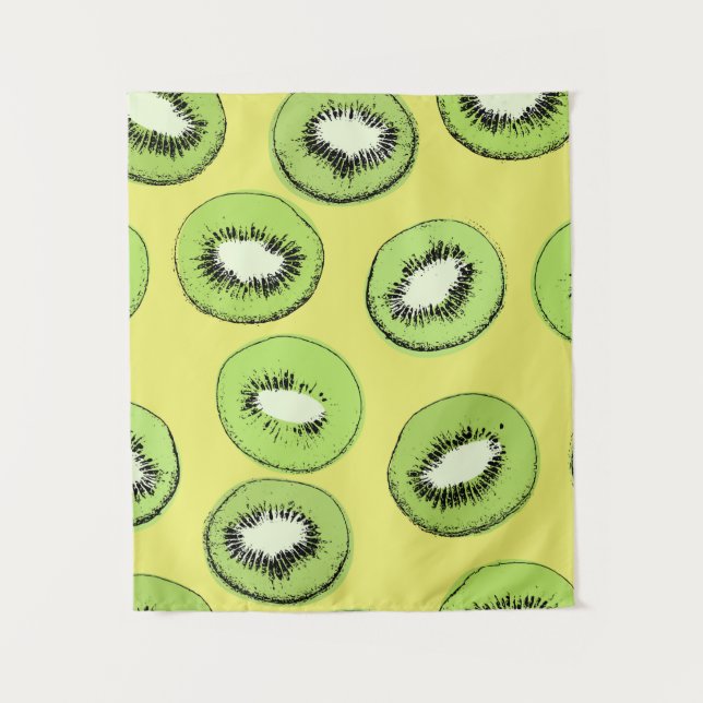 Kiwi fruit seamless pattern,background with kiwi s tapestry (Front)