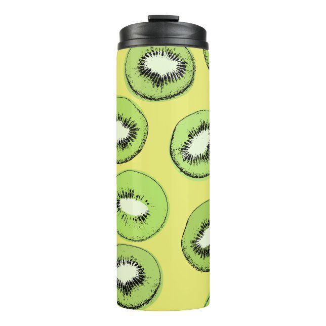 Kiwi fruit seamless pattern,background with kiwi s thermal tumbler (Front)
