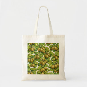 Kiwi Fruit Slices Botanical Pattern Tote Bag