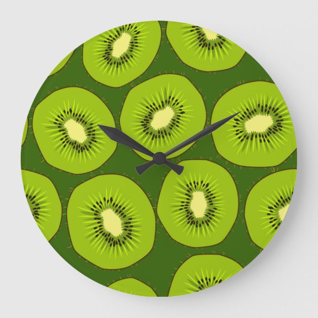 Kiwi fruit slices: dark green. large clock (Front)