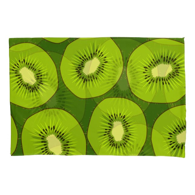 Kiwi fruit slices: dark green. pillowcase (Front)