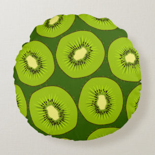 Kiwi fruit slices: dark green. round cushion