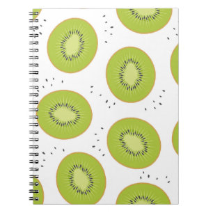 Kiwi fruit slices, seamless illustration. notebook
