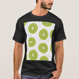 Kiwi fruit slices, seamless illustration. T-Shirt