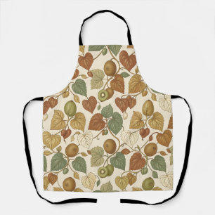 Kiwi Fruit Vine Autumn Leaf Seamless Pattern Apron
