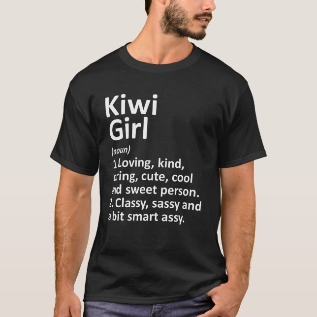 KIWI GIRL NEW ZEALAND Gift Funny Country Home Root T-Shirt (Front)