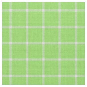 Kiwi Green and white windowpane plaid gingham Fabric