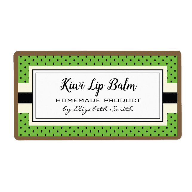 Kiwi green fruit flavour lip balm packaging label (Front)