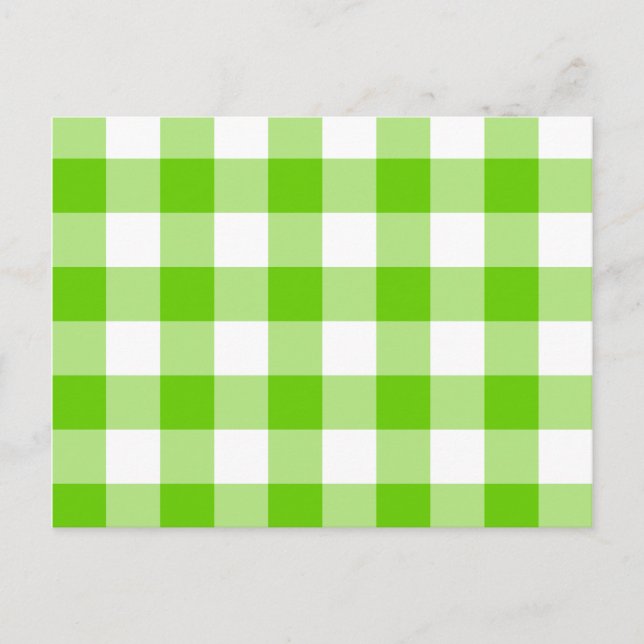 Kiwi Green Gingham Postcard (Front)