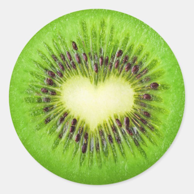 Kiwi heart classic round sticker (Front)