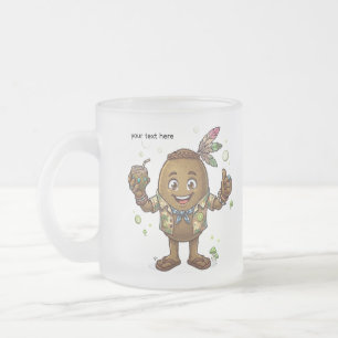 kiwi in summer editable text frosted glass coffee mug