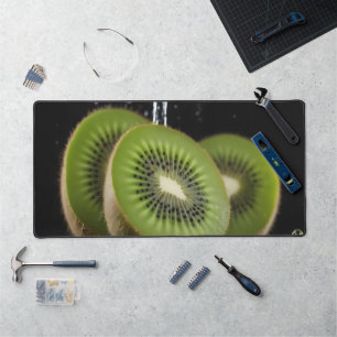 kiwi in water splash desk mat