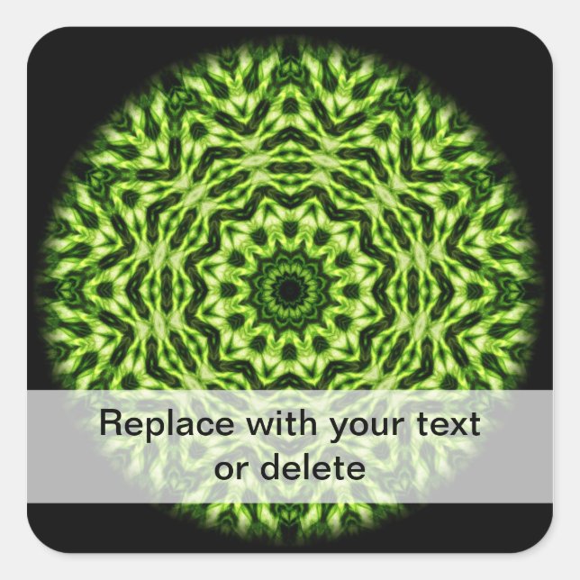 Kiwi Kaleidoscope Square Sticker (Front)