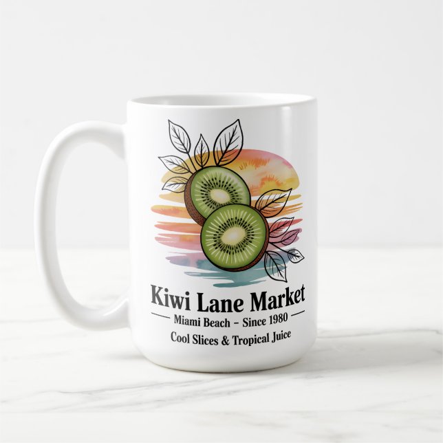 Kiwi Lane Market Coffee Mug (Left)