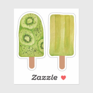 Kiwi Lemon Ice Pops Custom-Cut Vinyl Stickers