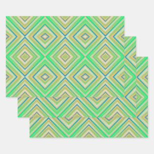 Kiwi Lime Green Alternative Diamond Pattern Wrapping Paper Sheet