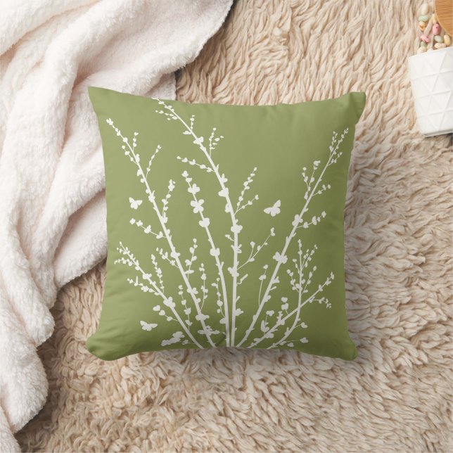 Kiwi Minimal Butterflies and Branches     Cushion (Blanket)