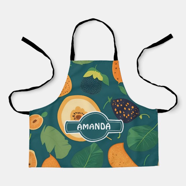 Kiwi Mosaic Colourful Personalised Pattern Apron (Front)