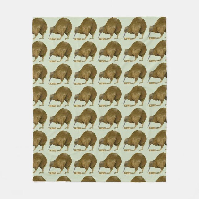 Kiwi N.Z. Bird Fleece Blanket (Front)
