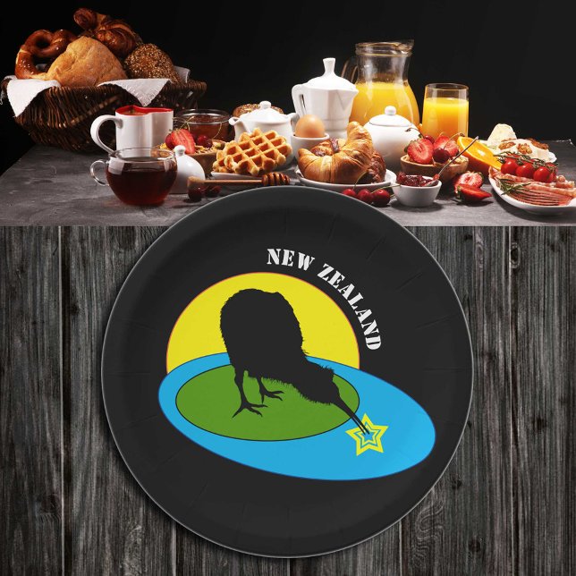 Kiwi - New Zealand Bird & Bro (travel party) Paper Plate (Creator Uploaded)