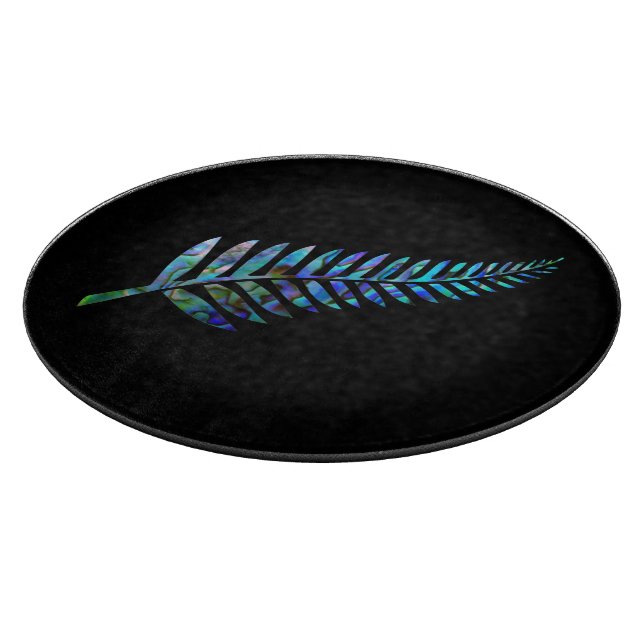 KIWI NEW ZEALAND FERN PAUA CUTTING BOARD (Corner)